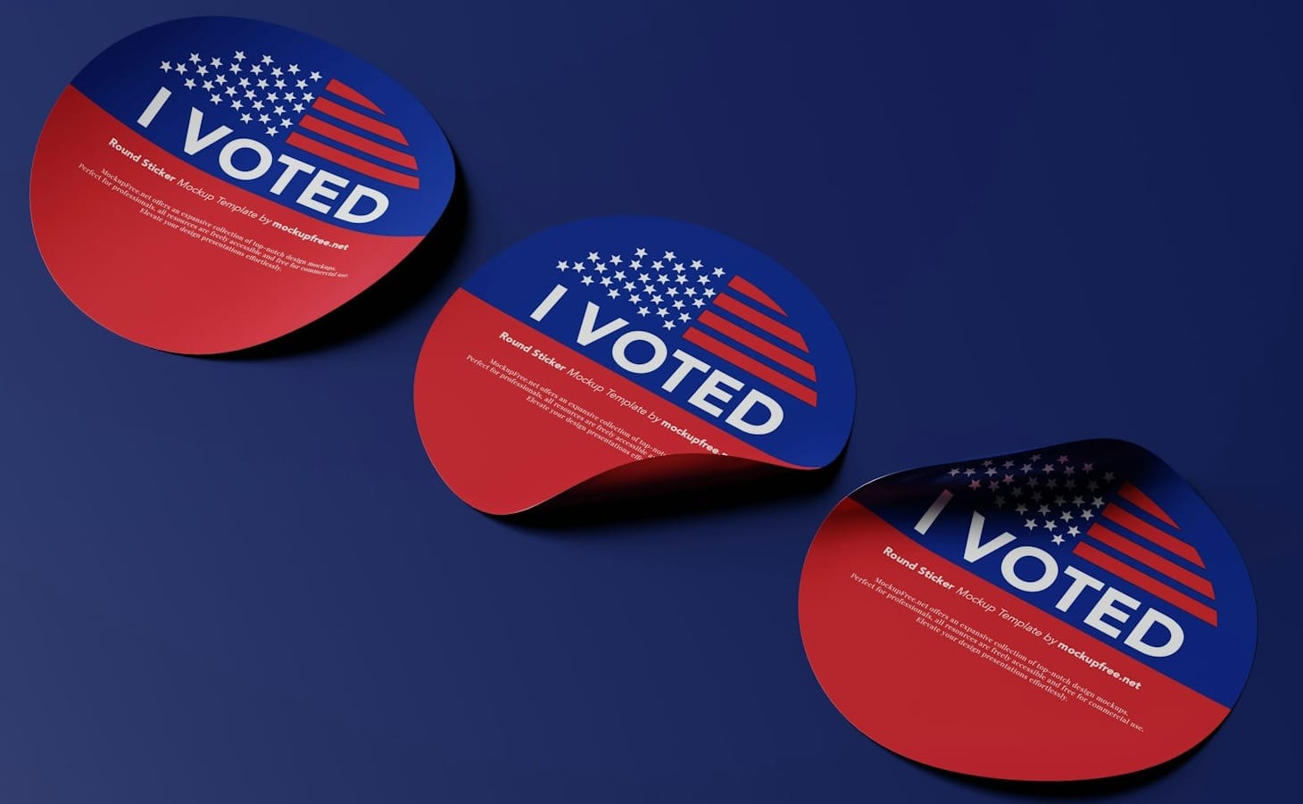 two stickers with the words i vote on them